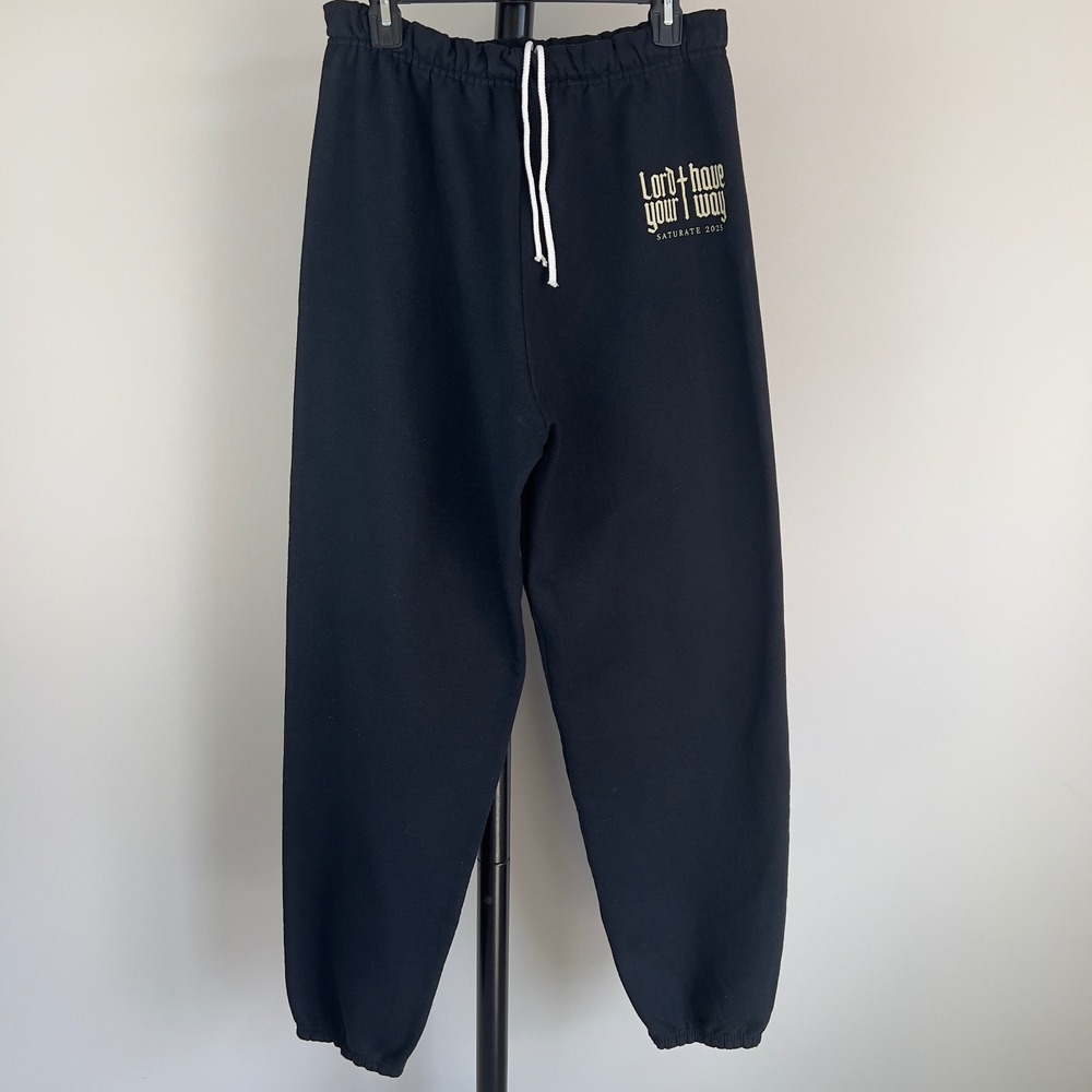 Jerzees NuBlend Lord Have Your Way Saturate 2025 Black Sweatpants Mens Large
